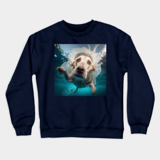 Dog diving in a swimming pool Crewneck Sweatshirt